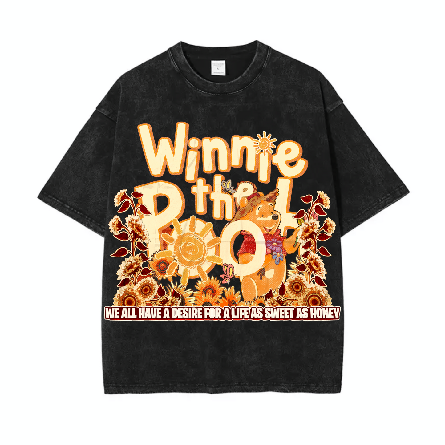 Winnie the pooh Acid Wash Tee