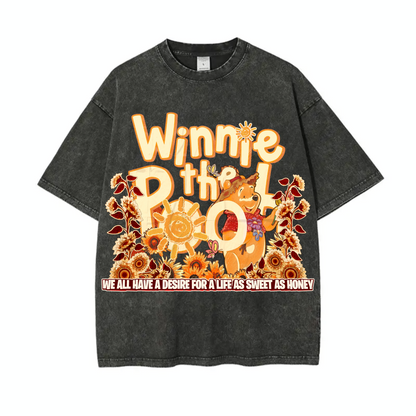 Winnie the pooh Acid Wash Tee