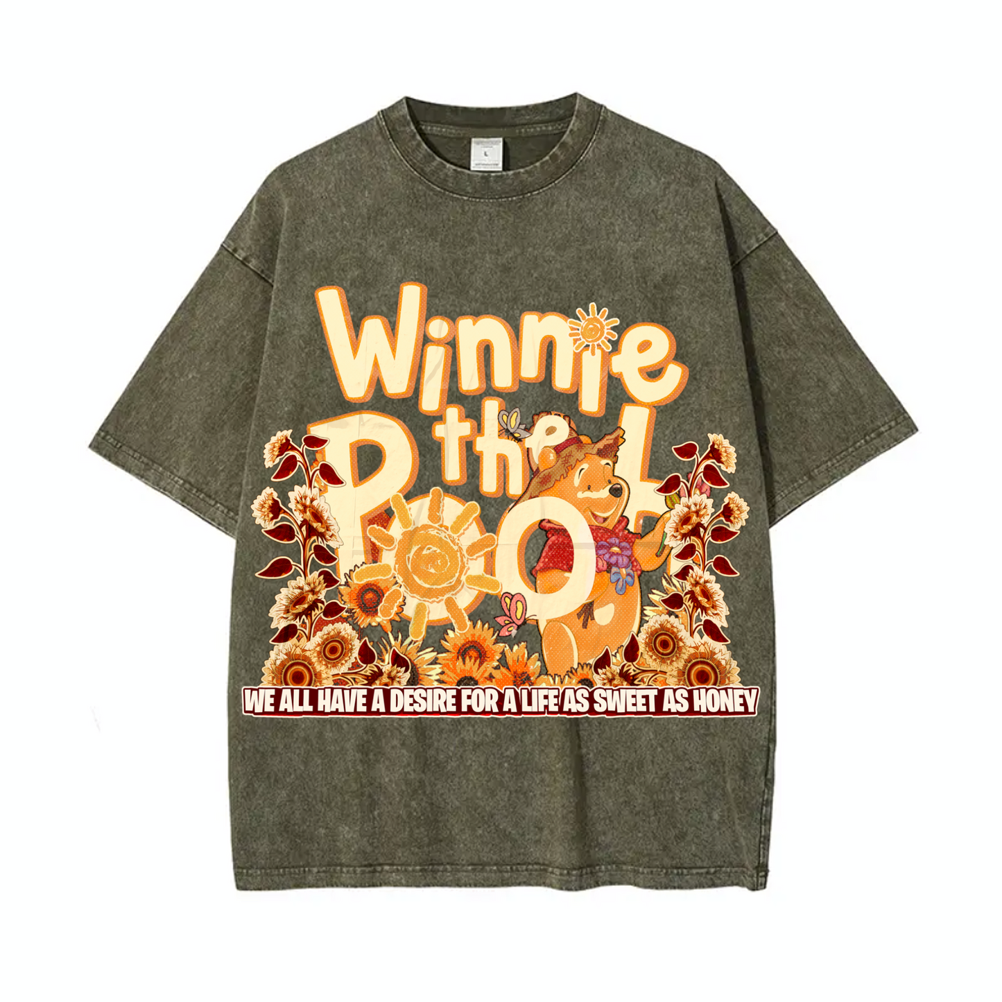 Winnie the pooh Acid Wash Tee