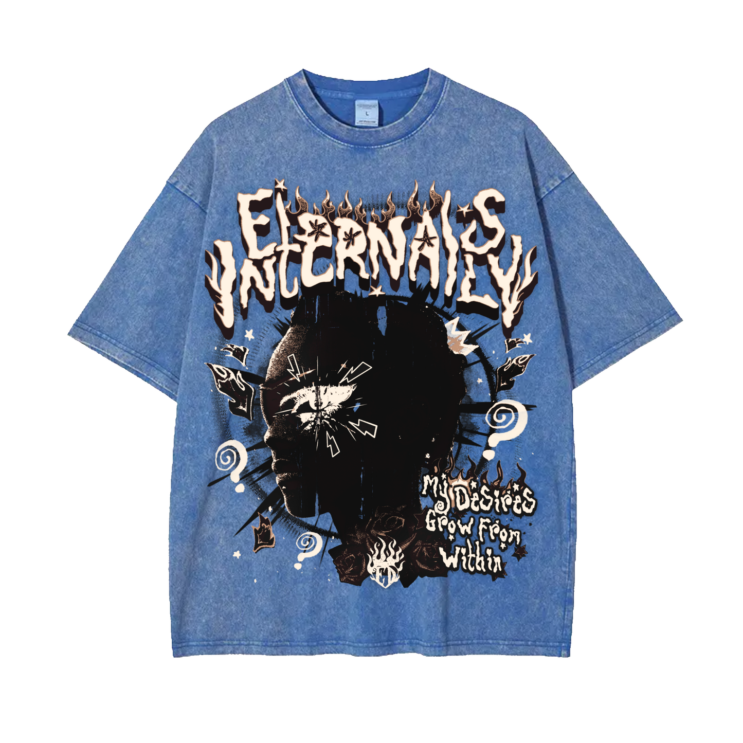 Light Blue Eternals Acid Wash Oversized Tee