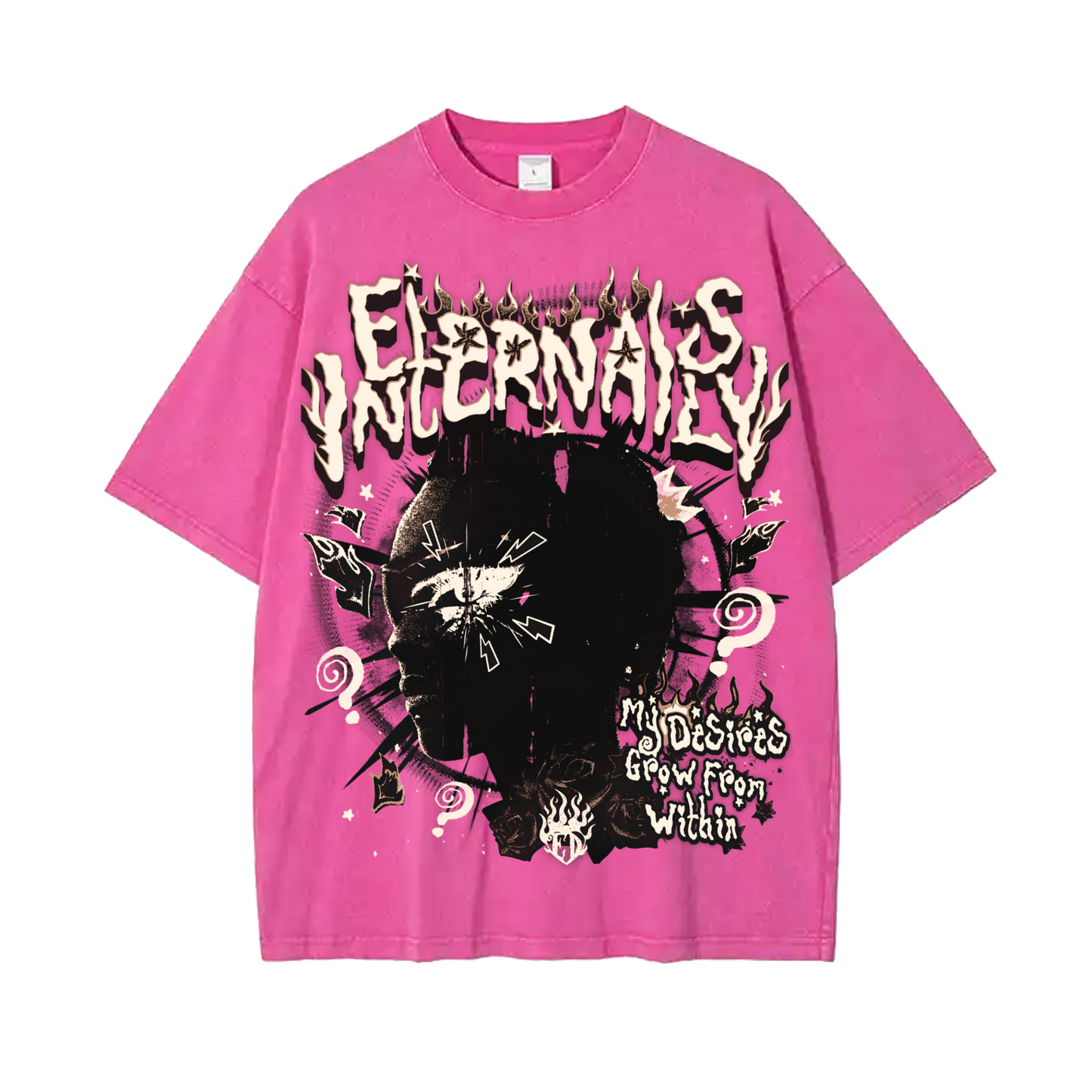 Pink Eternals Acid Wash Oversized Tee