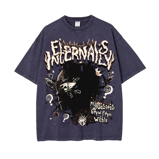 Purple Eternals Acid Wash Oversized Tee