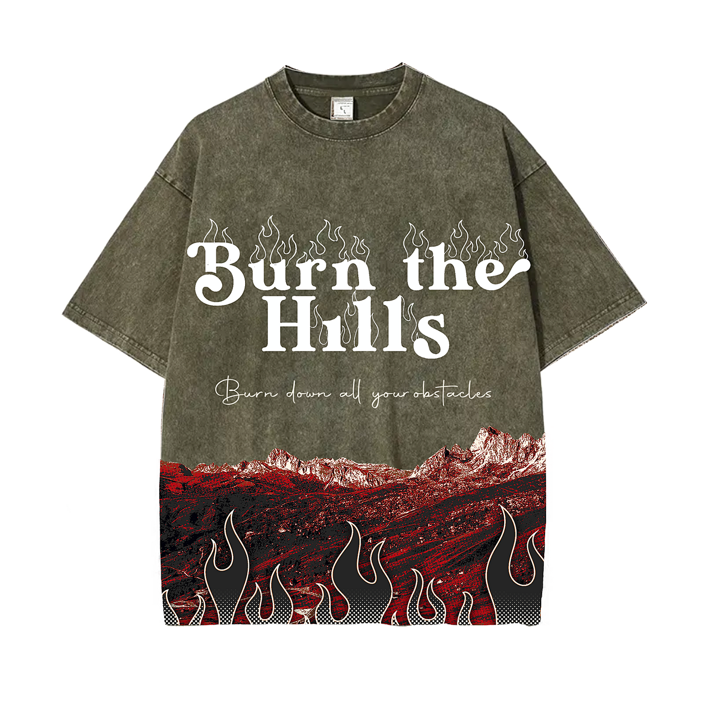 Burn the Hills Acid Wash Tee