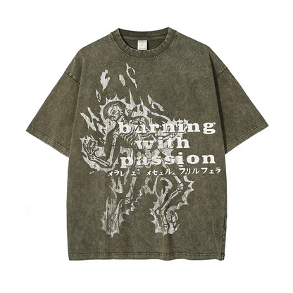 Burning with passion Acid Wash Tee